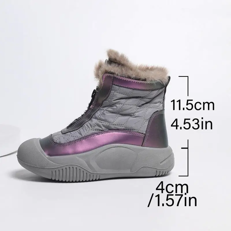 Soft Thick Bottom Furry Sneakers Women Winter Comfort Non Slip Fluffy Fur Snow Boots Warm Thick Plush Woman's Casual Shoes