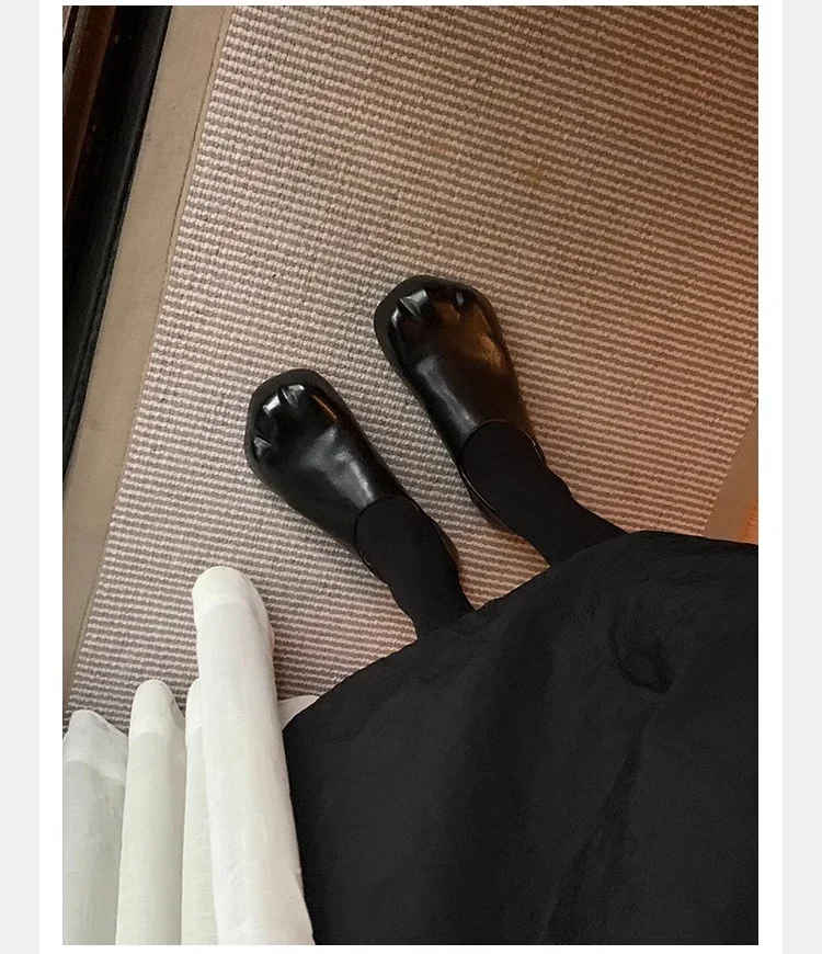 2025 New Style Cat Claws Leather Flats Solid Slip On Leisure Dress Shoes Lovely Girls Fashion Concise Comfy Niche Design Shoes 2025 New Style Cat Claws Leather Flats Solid Slip On Leisure Dress Shoes Lovely Girls Fashion Concise Comfy Niche Design Shoes