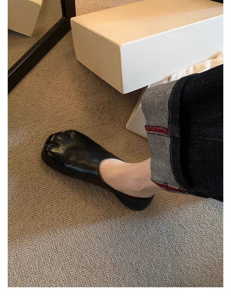 2025 New Style Cat Claws Leather Flats Solid Slip On Leisure Dress Shoes Lovely Girls Fashion Concise Comfy Niche Design Shoes 2025 New Style Cat Claws Leather Flats Solid Slip On Leisure Dress Shoes Lovely Girls Fashion Concise Comfy Niche Design Shoes