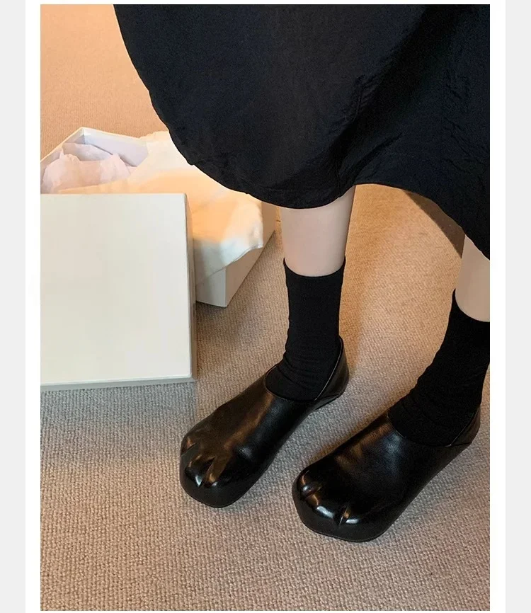 2025 New Style Cat Claws Leather Flats Solid Slip On Leisure Dress Shoes Lovely Girls Fashion Concise Comfy Niche Design Shoes 2025 New Style Cat Claws Leather Flats Solid Slip On Leisure Dress Shoes Lovely Girls Fashion Concise Comfy Niche Design Shoes