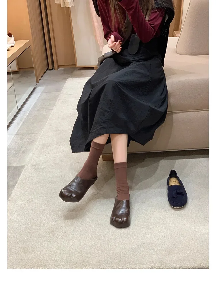 2025 New Style Cat Claws Leather Flats Solid Slip On Leisure Dress Shoes Lovely Girls Fashion Concise Comfy Niche Design Shoes 2025 New Style Cat Claws Leather Flats Solid Slip On Leisure Dress Shoes Lovely Girls Fashion Concise Comfy Niche Design Shoes