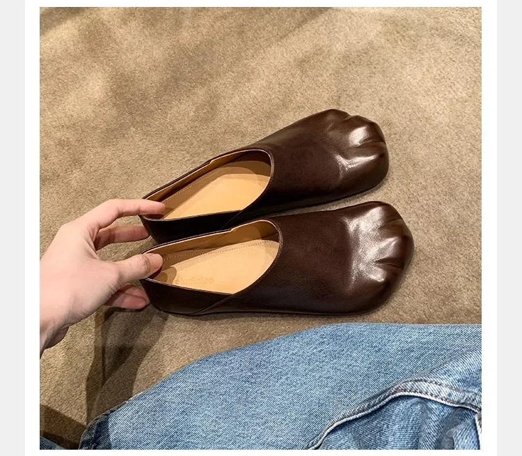 2025 New Style Cat Claws Leather Flats Solid Slip On Leisure Dress Shoes Lovely Girls Fashion Concise Comfy Niche Design Shoes 2025 New Style Cat Claws Leather Flats Solid Slip On Leisure Dress Shoes Lovely Girls Fashion Concise Comfy Niche Design Shoes