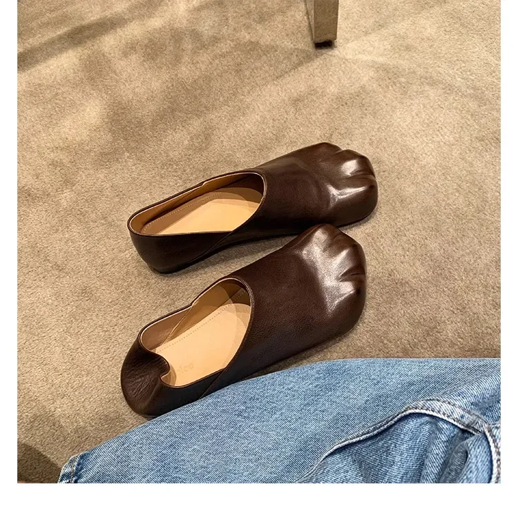 2025 New Style Cat Claws Leather Flats Solid Slip On Leisure Dress Shoes Lovely Girls Fashion Concise Comfy Niche Design Shoes 2025 New Style Cat Claws Leather Flats Solid Slip On Leisure Dress Shoes Lovely Girls Fashion Concise Comfy Niche Design Shoes