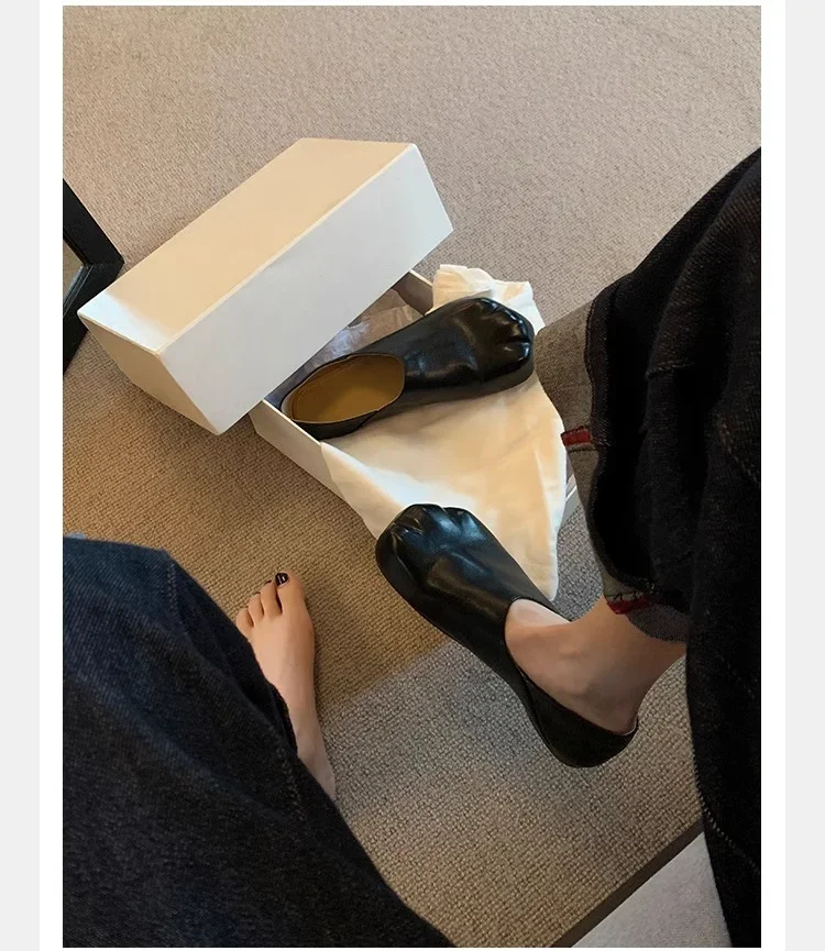 2025 New Style Cat Claws Leather Flats Solid Slip On Leisure Dress Shoes Lovely Girls Fashion Concise Comfy Niche Design Shoes 2025 New Style Cat Claws Leather Flats Solid Slip On Leisure Dress Shoes Lovely Girls Fashion Concise Comfy Niche Design Shoes