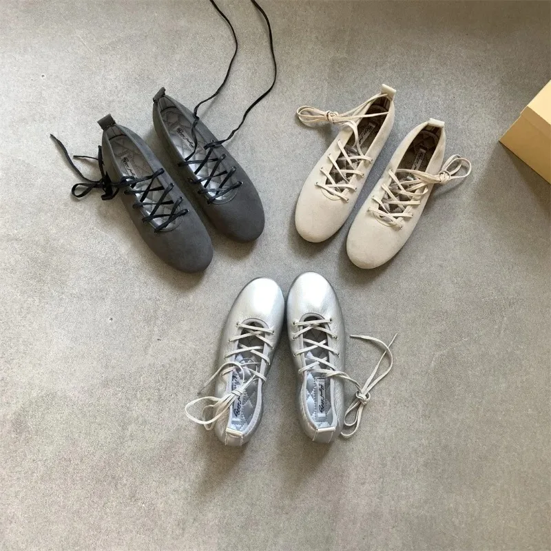 Spring 2025 Women’s Ballet Flats Soft Low Heel Flat Shoes Casual Versatile Comfortable Round Toe Leather Shoes Spring 2025 Women's Ballet Flats Soft Low Heel Flat Shoes Casual Versatile Comfortable Round Toe Leather Shoes