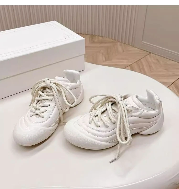 Genuine Leather Large Size Forrest Gump Women Shoes 2025 Designer Little White Shoes Couple Retro Leisure Sports Shoes