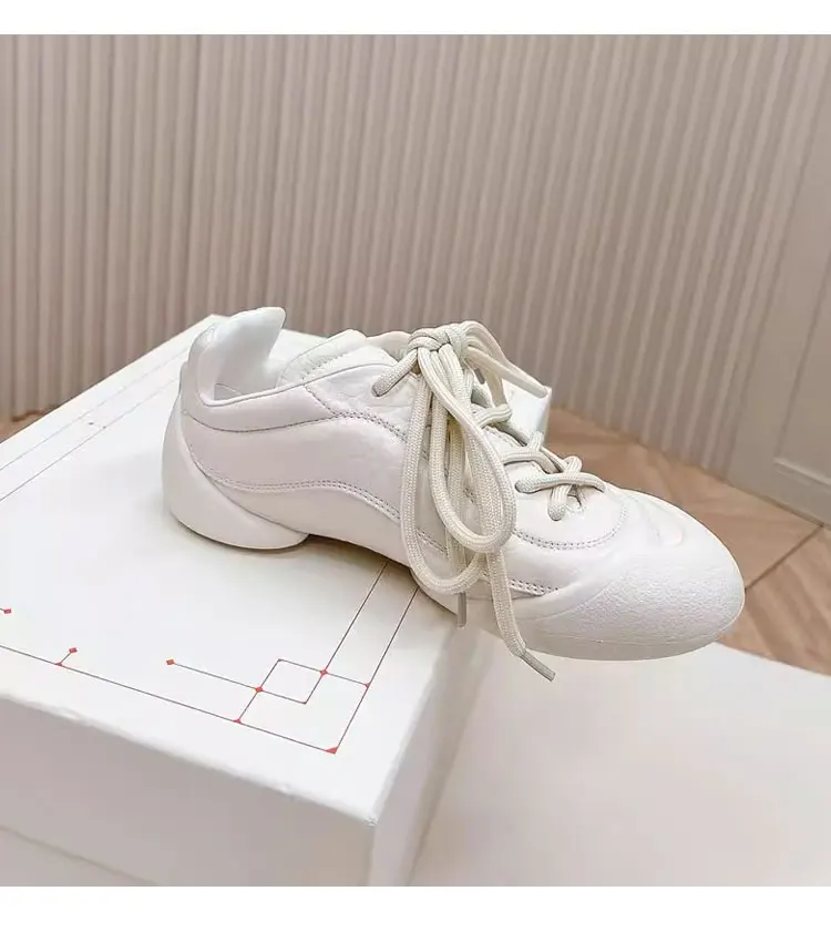 Genuine Leather Large Size Forrest Gump Women Shoes 2025 Designer Little White Shoes Couple Retro Leisure Sports Shoes