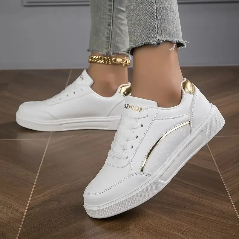 Hot Sell Women's Shoes Lightweight Casual Shoes Fashion Walking Shoes White Lace-up Sneakers Plus Size Platform Vulcanized Shoe
