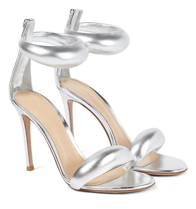 High Quality Soft Cozy Leather Ankle Wrap Zip Sandal Women Summer Fashion Open Toe Gladiator Heels Wedding Banquet Shoes High Quality Soft Cozy Leather Ankle Wrap Zip Sandal Women Summer Fashion Open Toe Gladiator Heels Wedding Banquet Shoes