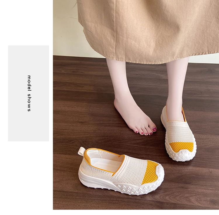 Knit Loafers for Women Mesh Comfortable Slip On Casual Breathable Outdoor Walking Shoes Ladies Lightweight Sneakers