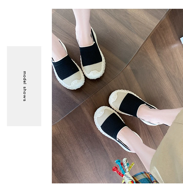 Knit Loafers for Women Mesh Comfortable Slip On Casual Breathable Outdoor Walking Shoes Ladies Lightweight Sneakers