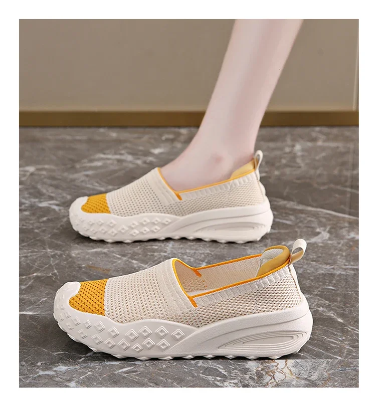 Knit Loafers for Women Mesh Comfortable Slip On Casual Breathable Outdoor Walking Shoes Ladies Lightweight Sneakers