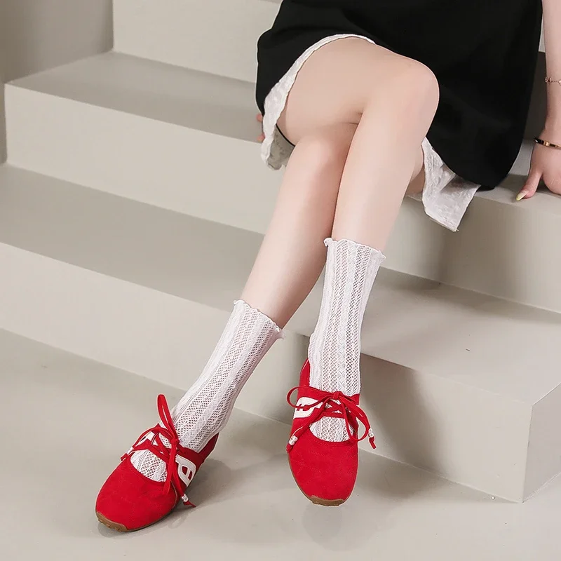 Fall 2025 New Women's Shoes French Thin Sole Color Block Mary Jane Shoes Fall 2025 New Women's Shoes French Thin Sole Color Block Mary Jane Shoes