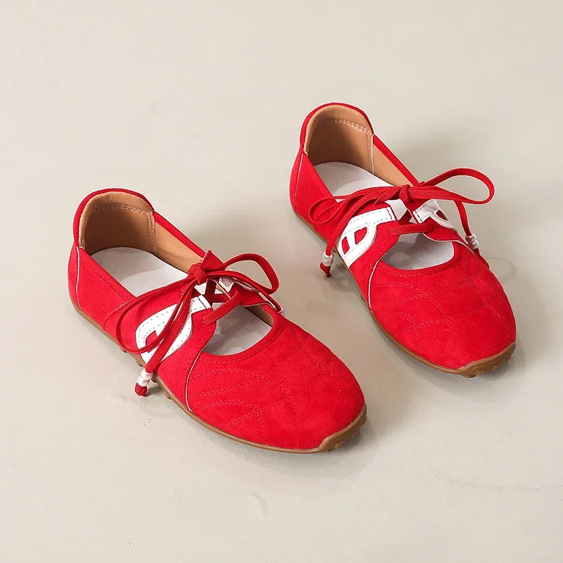 Fall 2025 New Women's Shoes French Thin Sole Color Block Mary Jane Shoes Fall 2025 New Women's Shoes French Thin Sole Color Block Mary Jane Shoes