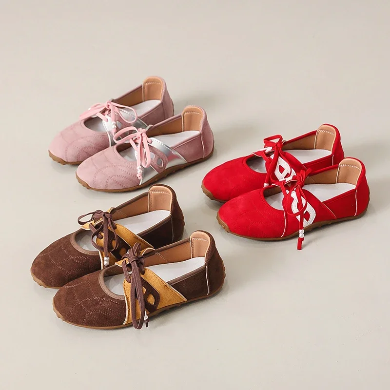 Fall 2025 New Women's Shoes French Thin Sole Color Block Mary Jane Shoes Fall 2025 New Women's Shoes French Thin Sole Color Block Mary Jane Shoes