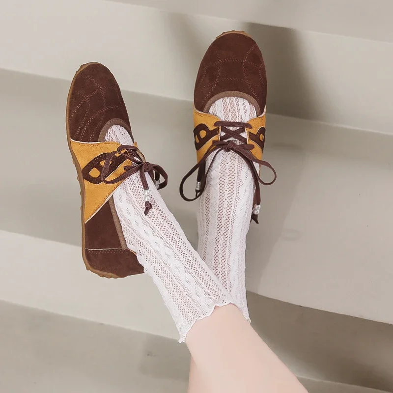 Fall 2025 New Women's Shoes French Thin Sole Color Block Mary Jane Shoes Fall 2025 New Women's Shoes French Thin Sole Color Block Mary Jane Shoes