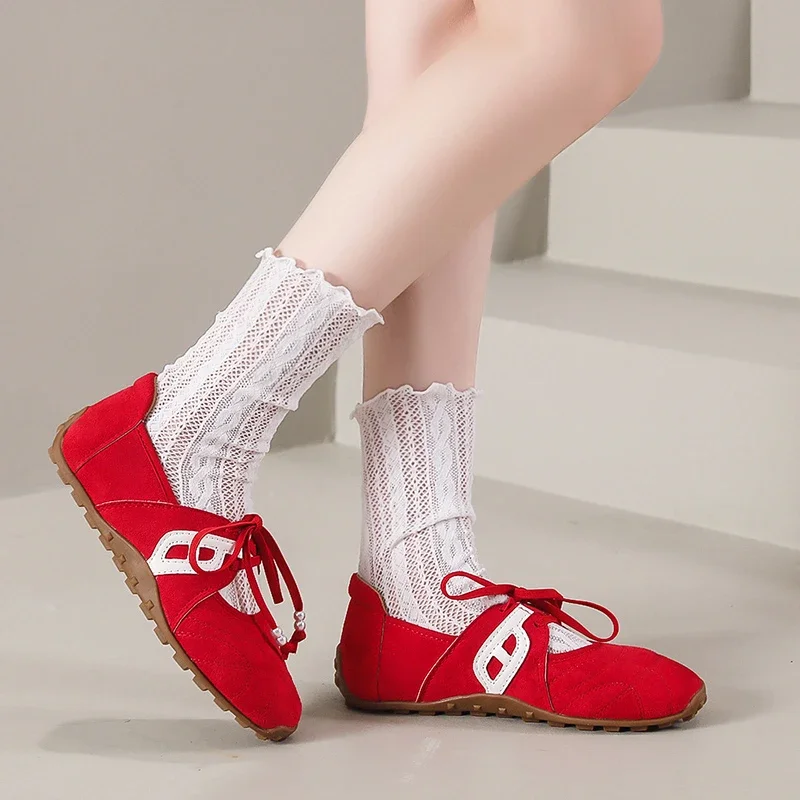 Fall 2025 New Women's Shoes French Thin Sole Color Block Mary Jane Shoes Fall 2025 New Women's Shoes French Thin Sole Color Block Mary Jane Shoes