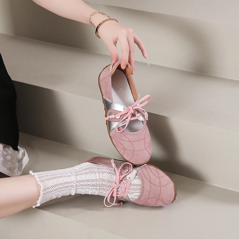 Fall 2025 New Women's Shoes French Thin Sole Color Block Mary Jane Shoes Fall 2025 New Women's Shoes French Thin Sole Color Block Mary Jane Shoes