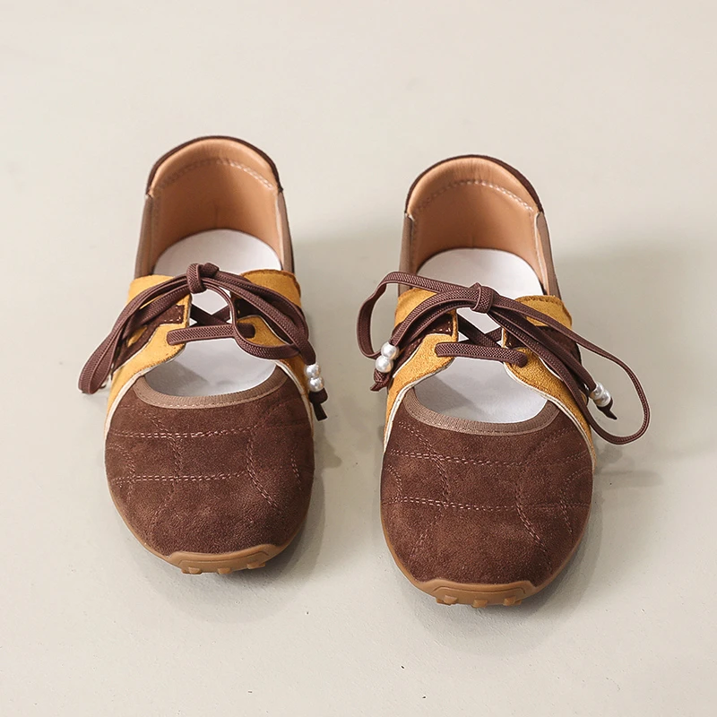 Fall 2025 New Women's Shoes French Thin Sole Color Block Mary Jane Shoes Fall 2025 New Women's Shoes French Thin Sole Color Block Mary Jane Shoes