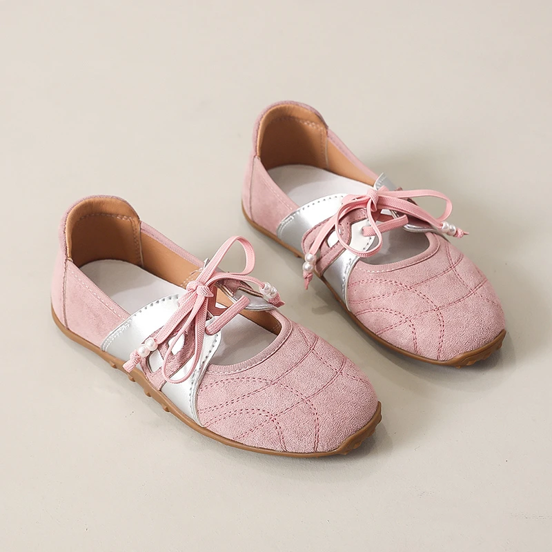 Fall 2025 New Women's Shoes French Thin Sole Color Block Mary Jane Shoes