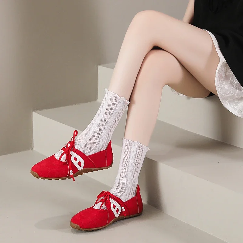 Fall 2025 New Women's Shoes French Thin Sole Color Block Mary Jane Shoes Fall 2025 New Women's Shoes French Thin Sole Color Block Mary Jane Shoes