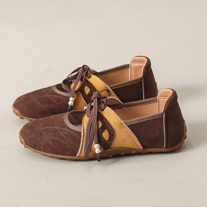 Fall 2025 New Women's Shoes French Thin Sole Color Block Mary Jane Shoes Fall 2025 New Women's Shoes French Thin Sole Color Block Mary Jane Shoes