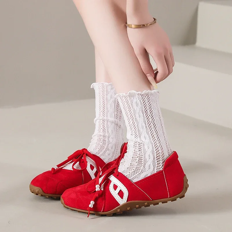 Fall 2025 New Women's Shoes French Thin Sole Color Block Mary Jane Shoes Fall 2025 New Women's Shoes French Thin Sole Color Block Mary Jane Shoes