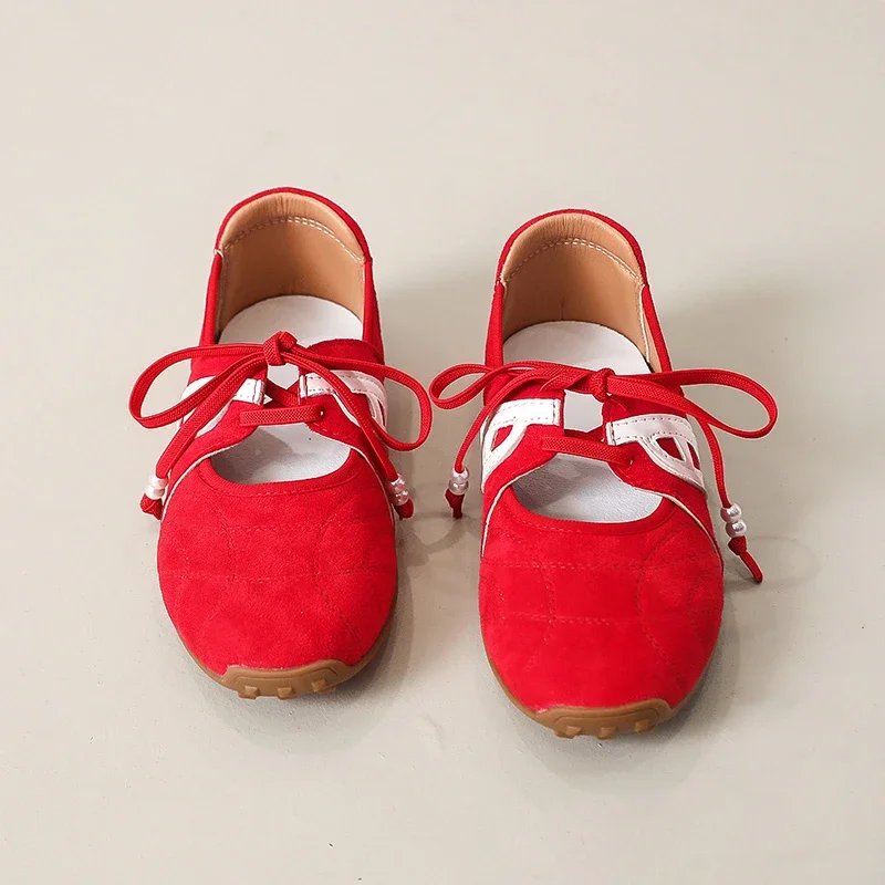 Fall 2025 New Women's Shoes French Thin Sole Color Block Mary Jane Shoes Fall 2025 New Women's Shoes French Thin Sole Color Block Mary Jane Shoes