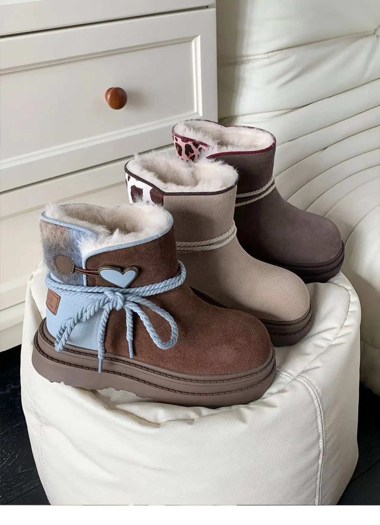 Winter Women Snow Boots Platform Warm Fur Casual Outdoor High Top Shoes Heart Design Plush Ankle Boots High Quality Cotton Shoes Winter Women Snow Boots Platform Warm Fur Casual Outdoor High Top Shoes Heart Design Plush Ankle Boots High Quality Cotton Shoes