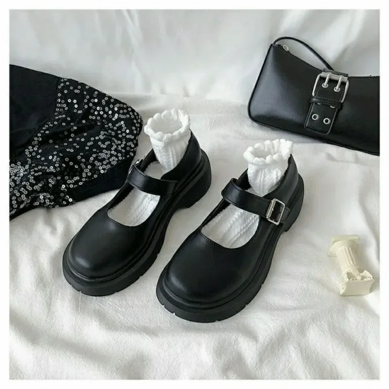 Plus Size Women’s Shoes French Mary Jane Style Summer Thin Platform Thick Bottom Small Leather Shoes with Single Strap Plus Size Women's Shoes French Mary Jane Style Summer Thin Platform Thick Bottom Small Leather Shoes with Single Strap