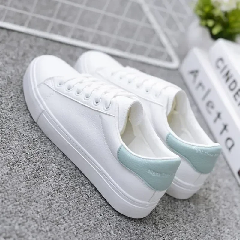 Fashion Women's Vulcanize Shoes 2025 New in Casual Classic Solid Color PU Leather Shoes Woman Casual White Shoes Sneakers