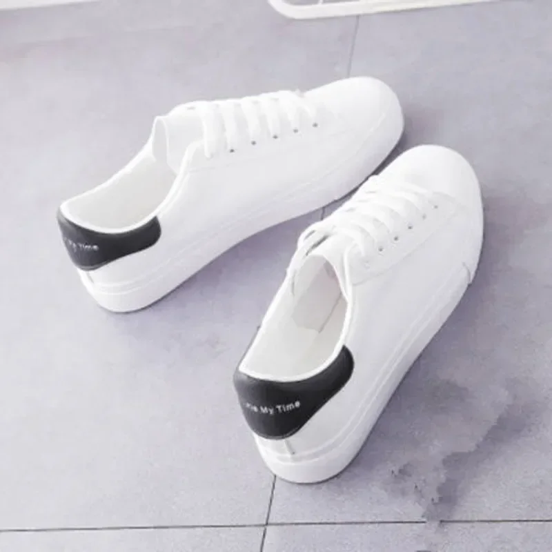 Fashion Women's Vulcanize Shoes 2025 New in Casual Classic Solid Color PU Leather Shoes Woman Casual White Shoes Sneakers