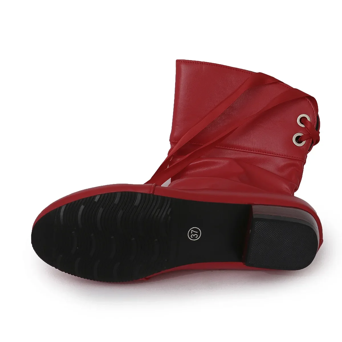 Fall Winter Large Size Student Knight Boots Low Heel Round Head Women's Mid-Calf Boot Warm Rubber Material Leisure Style Fall Winter Large Size Student Knight Boots Low Heel Round Head Women's Mid-Calf Boot Warm Rubber Material Leisure Style