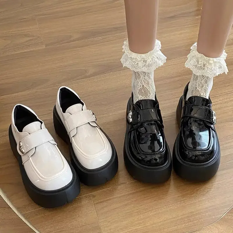 Woman Pumps with Medium Heels Platform Leather Casual Loafers Shoes for Women Round Toe Non Slip Stylish Luxury Brand 2025 Trend Woman Pumps with Medium Heels Platform Leather Casual Loafers Shoes for Women Round Toe Non Slip Stylish Luxury Brand 2025 Trend