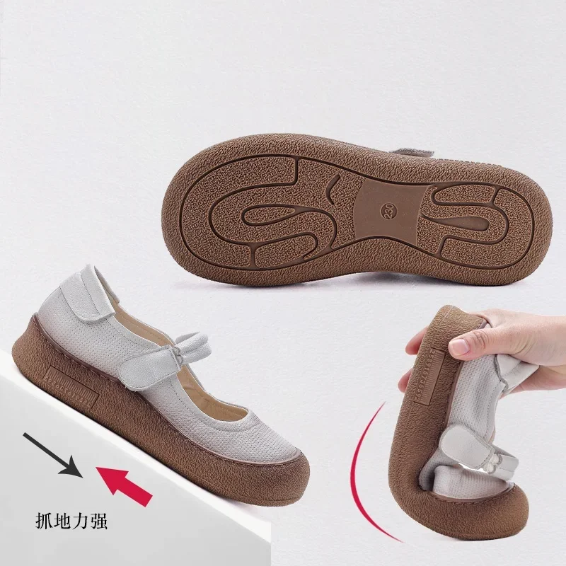 Women’s Genuine Leather Comfort Flats Hollow Mary Jane Shoes Fashion Lightweight Soft Hook Loop Nurse Shoes Woman Strap Moccasin Women’s Genuine Leather Comfort Flats Hollow Mary Jane Shoes Fashion Lightweight Soft Hook Loop Nurse Shoes Woman Strap Moccasin