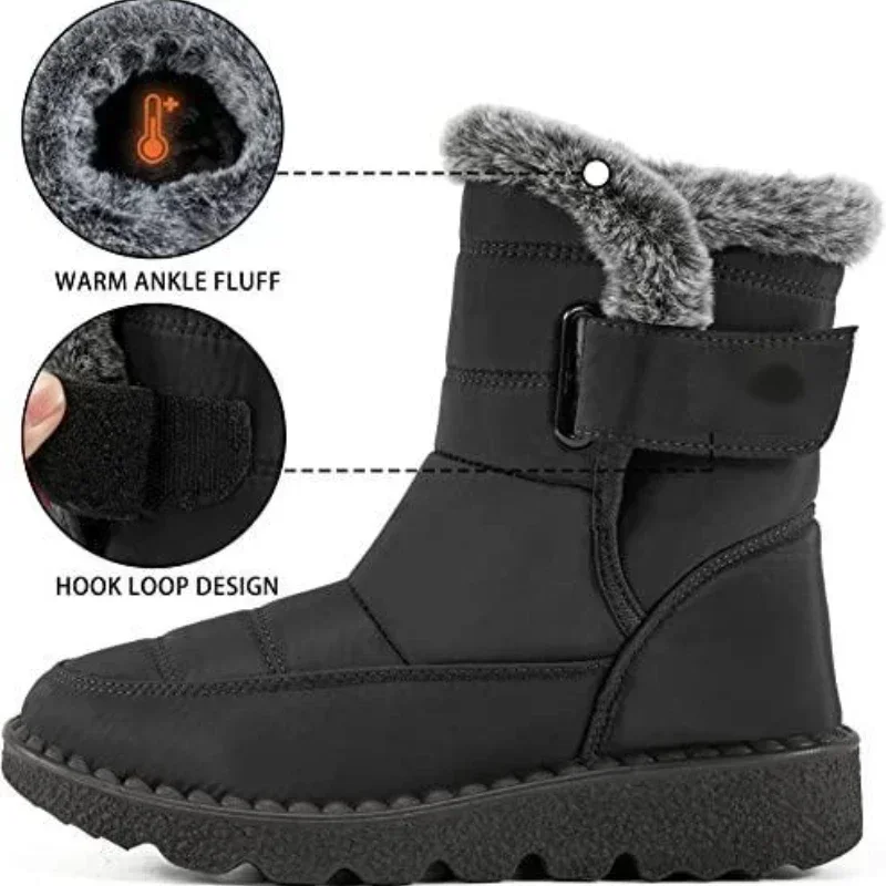 Waterproof Winter Boots for Women 2025 New Faux Fur Long Plush Snow Boots Woman Platform Shoes Warm Cotton Couples Ankle Boots Waterproof Winter Boots for Women 2025 New Faux Fur Long Plush Snow Boots Woman Platform Shoes Warm Cotton Couples Ankle Boots