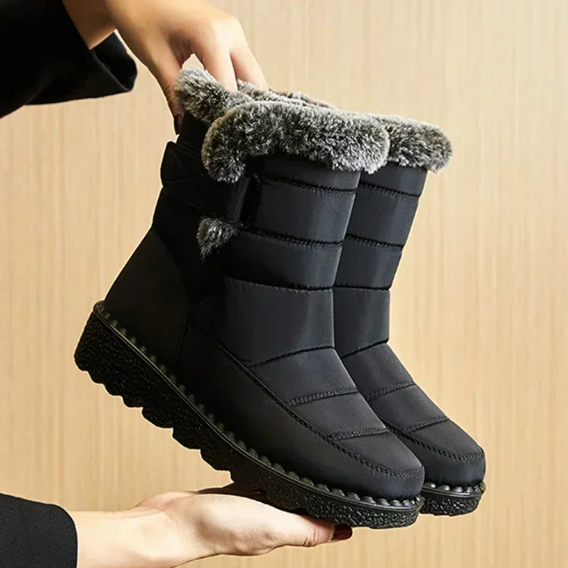 Waterproof Winter Boots for Women 2025 New Faux Fur Long Plush Snow Boots Woman Platform Shoes Warm Cotton Couples Ankle Boots Waterproof Winter Boots for Women 2025 New Faux Fur Long Plush Snow Boots Woman Platform Shoes Warm Cotton Couples Ankle Boots