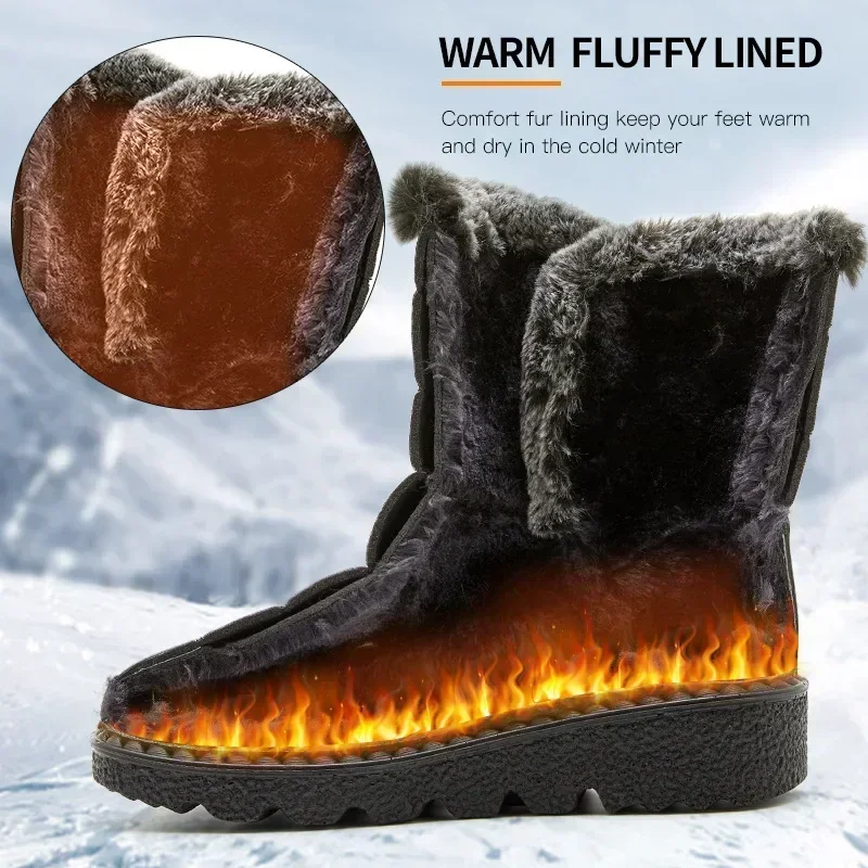 Waterproof Winter Boots for Women 2025 New Faux Fur Long Plush Snow Boots Woman Platform Shoes Warm Cotton Couples Ankle Boots Waterproof Winter Boots for Women 2025 New Faux Fur Long Plush Snow Boots Woman Platform Shoes Warm Cotton Couples Ankle Boots