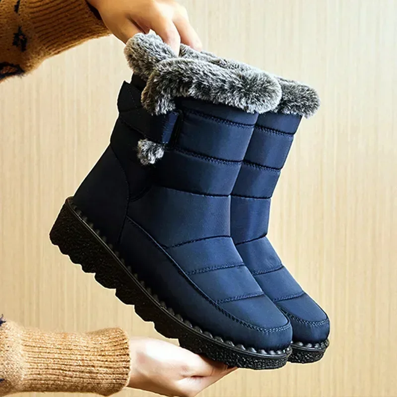 Waterproof Winter Boots for Women 2025 New Faux Fur Long Plush Snow Boots Woman Platform Shoes Warm Cotton Couples Ankle Boots Waterproof Winter Boots for Women 2025 New Faux Fur Long Plush Snow Boots Woman Platform Shoes Warm Cotton Couples Ankle Boots