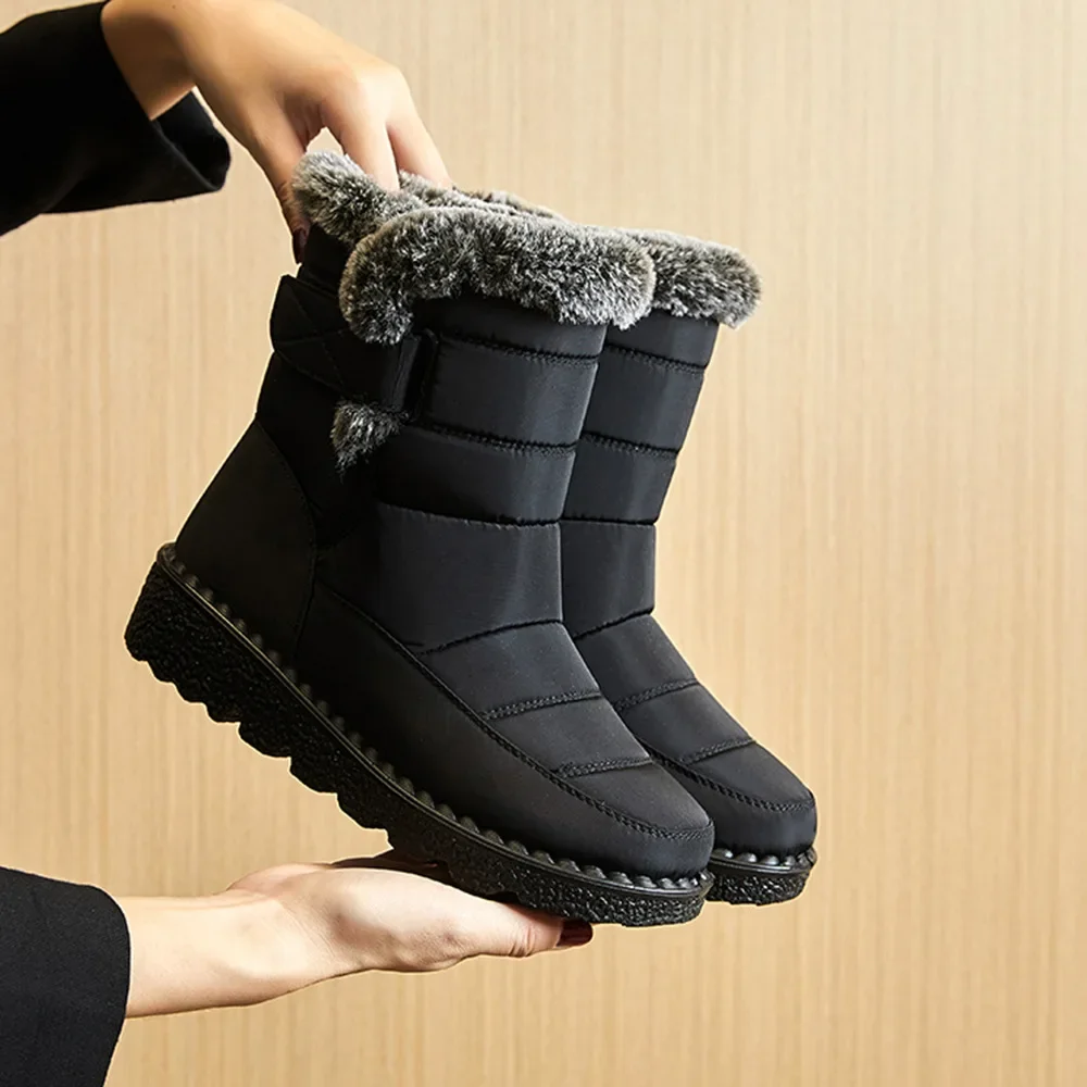 Waterproof Winter Boots for Women 2025 New Faux Fur Long Plush Snow Boots Woman Platform Shoes Warm Cotton Couples Ankle Boots Waterproof Winter Boots for Women 2025 New Faux Fur Long Plush Snow Boots Woman Platform Shoes Warm Cotton Couples Ankle Boots