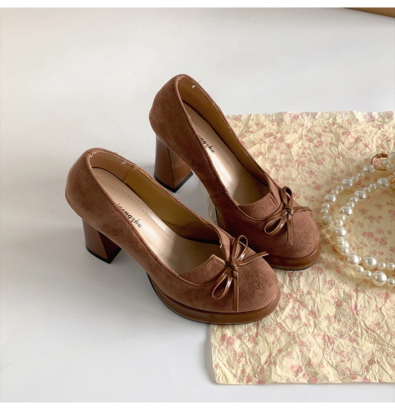 Butterfly-knot Women Mary Jane Shoes Fashion Shallow Slip on Pumps Concise Dress Thick Heel Ladies Footwear Butterfly-knot Women Mary Jane Shoes Fashion Shallow Slip on Pumps Concise Dress Thick Heel Ladies Footwear