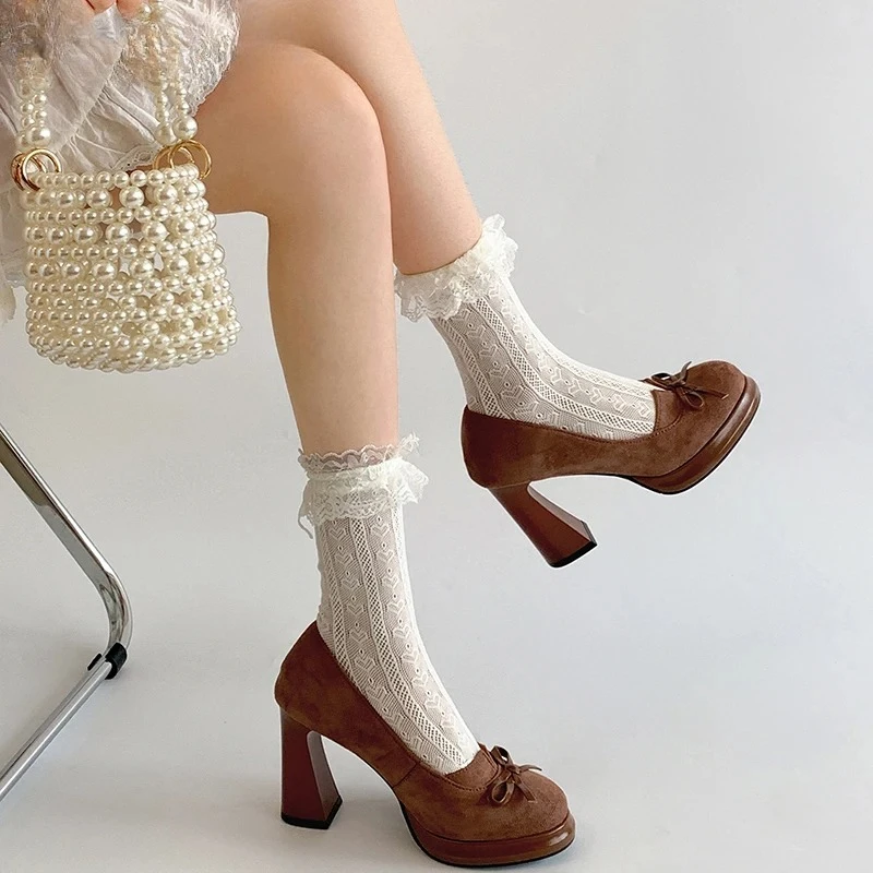 Butterfly-knot Women Mary Jane Shoes Fashion Shallow Slip on Pumps Concise Dress Thick Heel Ladies Footwear Butterfly-knot Women Mary Jane Shoes Fashion Shallow Slip on Pumps Concise Dress Thick Heel Ladies Footwear