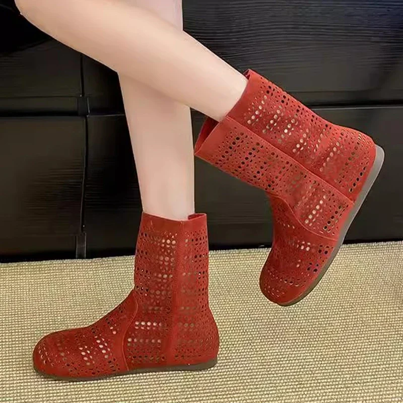 Women Flats Shoes Ankle Designer Sandals New Summer Woman Sport Shoes 2025 Fashion Cool Boots Dress Breathable