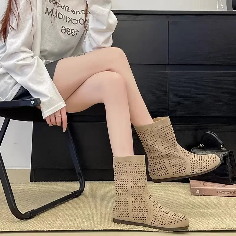 Women Flats Shoes Ankle Designer Sandals New Summer Woman Sport Shoes 2025 Fashion Cool Boots Dress Breathable