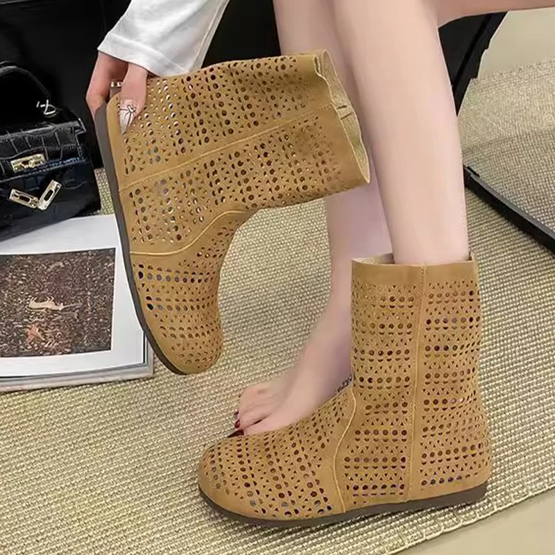 Women Flats Shoes Ankle Designer Sandals New Summer Woman Sport Shoes 2025 Fashion Cool Boots Dress Breathable