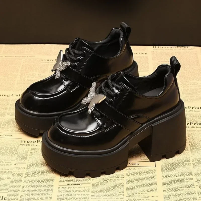 Women’s Thick Bottom Hidden Heel Slip-On Shoes Soft Bottom Platform Casual Loafers Trendy Black Comfortable Silk Surface Women's Thick Bottom Hidden Heel Slip-On Shoes Soft Bottom Platform Casual Loafers Trendy Black Comfortable Silk Surface