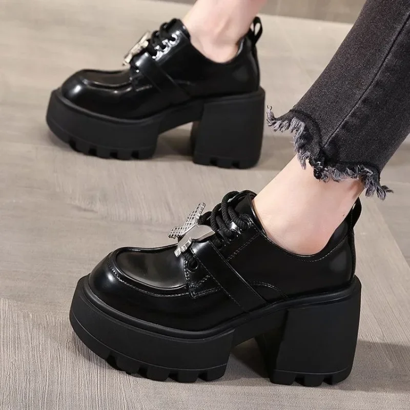 Women’s Thick Bottom Hidden Heel Slip-On Shoes Soft Bottom Platform Casual Loafers Trendy Black Comfortable Silk Surface Women's Thick Bottom Hidden Heel Slip-On Shoes Soft Bottom Platform Casual Loafers Trendy Black Comfortable Silk Surface