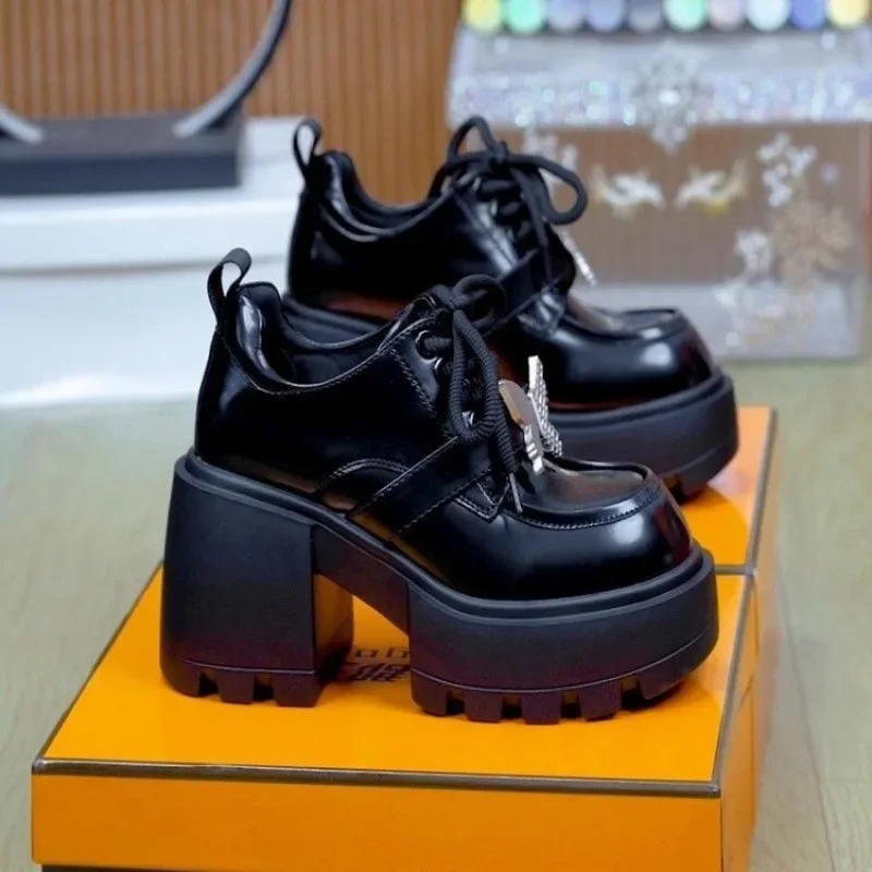 Women’s Thick Bottom Hidden Heel Slip-On Shoes Soft Bottom Platform Casual Loafers Trendy Black Comfortable Silk Surface Women's Thick Bottom Hidden Heel Slip-On Shoes Soft Bottom Platform Casual Loafers Trendy Black Comfortable Silk Surface