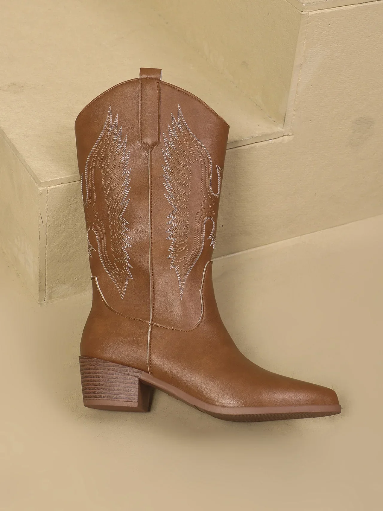 Plus Size Long Tube Boots Women's New Style High Heel Pointed Toe Denim Riding Boots Solid Color Western Style Bottes Rubber Mat