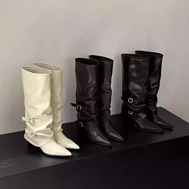 Women's Boots Autumn Boots-Women Sexy Thigh High Heels High Sexy Winter Footwear Crystal Female Shoes Cowboy 2025 Over-the-Knee